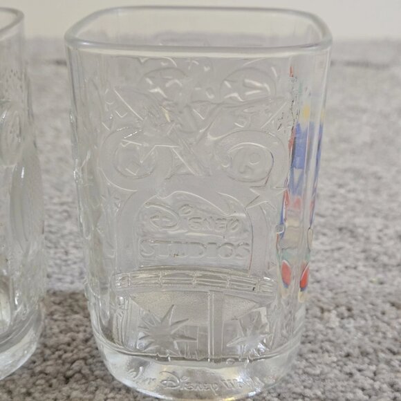 Walt Disney McDonalds 2000 Set Of 4 Square Glass Tumblers Disney Parks Vintage - Picture 7 of 7